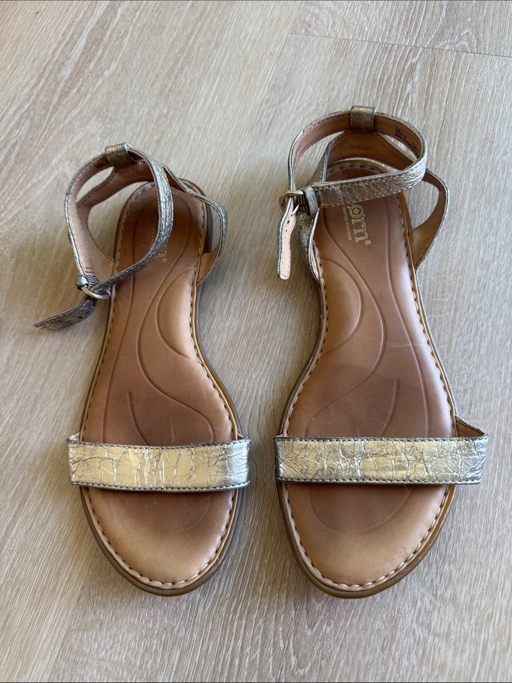 Born Metallic Gold Ankle-Strap Sandals